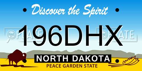196DHX North Dakota License Plate