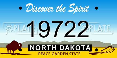 19722 North Dakota License Plate
