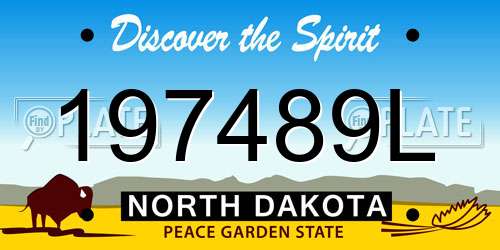 197489L North Dakota License Plate