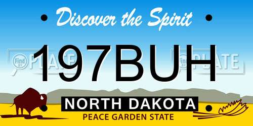 197BUH North Dakota License Plate