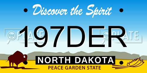 197DER North Dakota License Plate