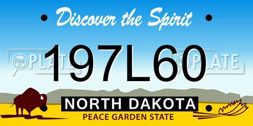 197L60 North Dakota License Plate
