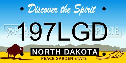 197LGD North Dakota License Plate