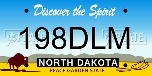 198DLM North Dakota License Plate