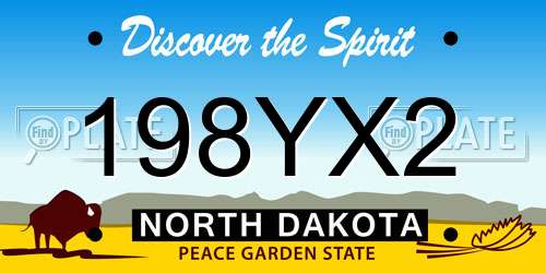 198YX2 North Dakota License Plate