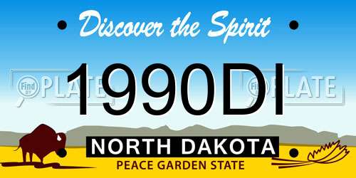 1990DI North Dakota License Plate