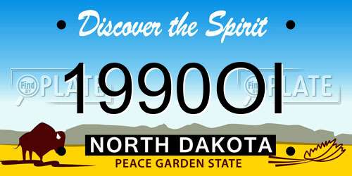 1990OI North Dakota License Plate