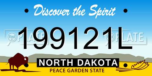 199121L North Dakota License Plate