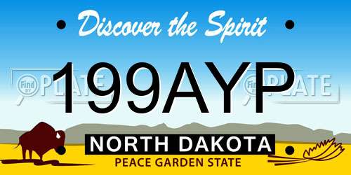 199AYP North Dakota License Plate