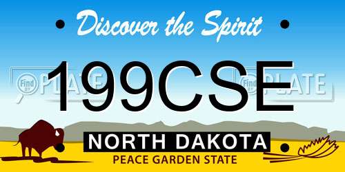 199CSE North Dakota License Plate