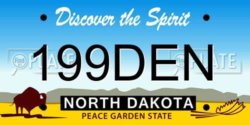 199DEN North Dakota License Plate
