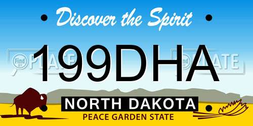 199DHA North Dakota License Plate