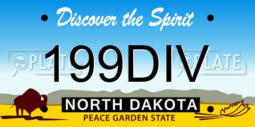 199DIV North Dakota License Plate