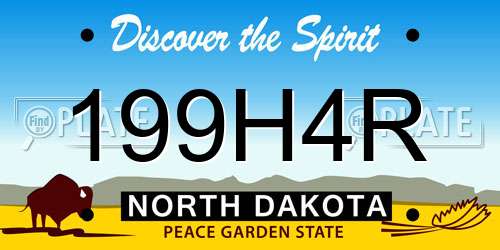 199H4R North Dakota License Plate