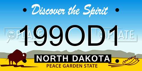 199OD1 North Dakota License Plate