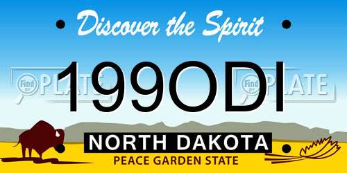 199ODI North Dakota License Plate