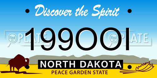 199OOI North Dakota License Plate