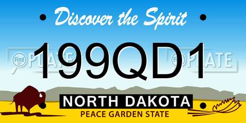199QD1 North Dakota License Plate