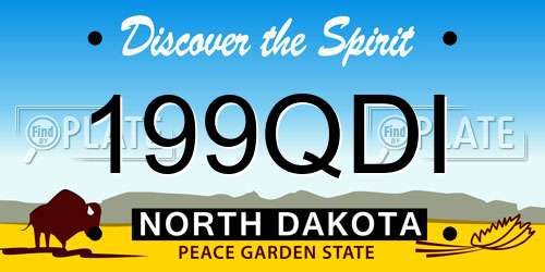 199QDI North Dakota License Plate