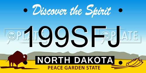 199SFJ North Dakota License Plate