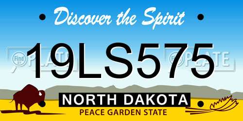 19LS575 North Dakota License Plate