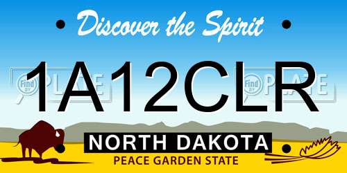 1A12CLR North Dakota License Plate