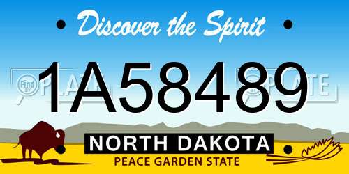 1A58489 North Dakota License Plate