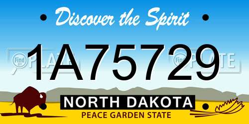 1A75729 North Dakota License Plate