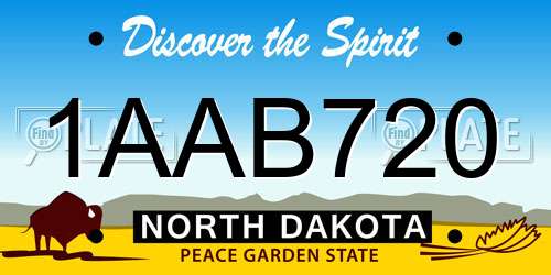 1AAB720 North Dakota License Plate