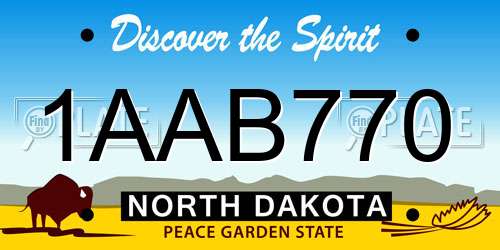 1AAB770 North Dakota License Plate