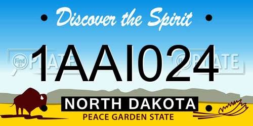 1AAI024 North Dakota License Plate