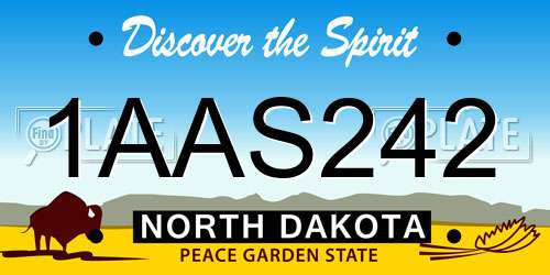 1AAS242 North Dakota License Plate
