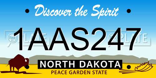 1AAS247 North Dakota License Plate