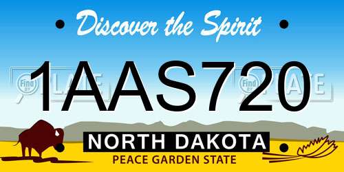 1AAS720 North Dakota License Plate