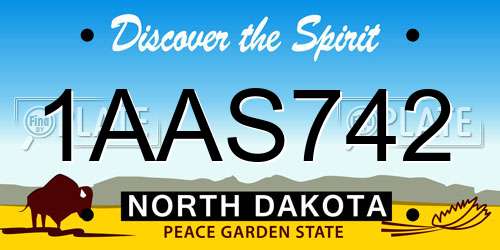 1AAS742 North Dakota License Plate