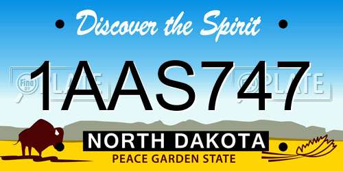 1AAS747 North Dakota License Plate