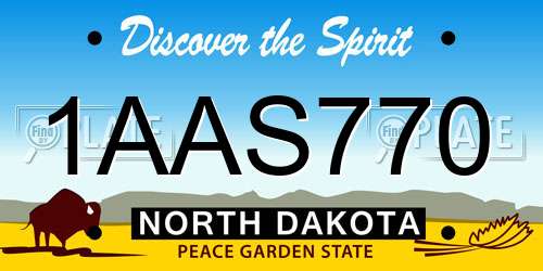 1AAS770 North Dakota License Plate