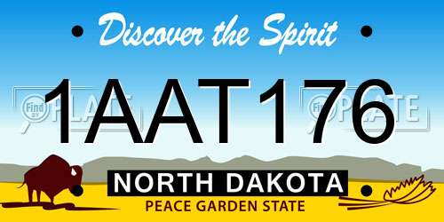 1AAT176 North Dakota License Plate