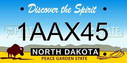 1AAX45 North Dakota License Plate