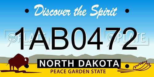 1AB0472 North Dakota License Plate