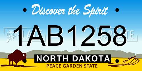 1AB1258 North Dakota License Plate