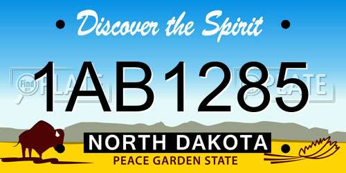 1AB1285 North Dakota License Plate