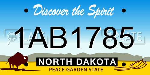1AB1785 North Dakota License Plate