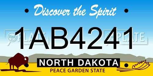 1AB4241 North Dakota License Plate