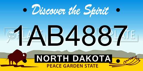 1AB4887 North Dakota License Plate
