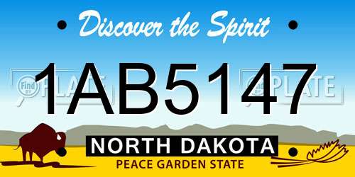 1AB5147 North Dakota License Plate