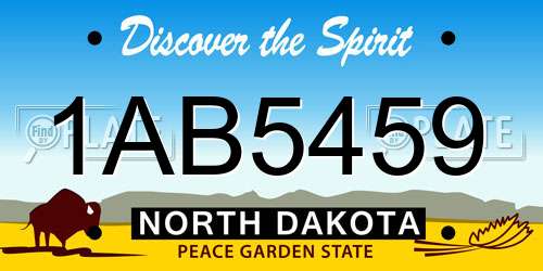 1AB5459 North Dakota License Plate