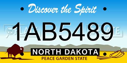 1AB5489 North Dakota License Plate