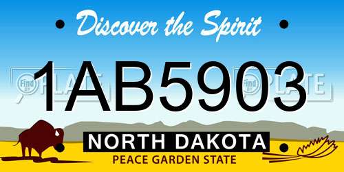 1AB5903 North Dakota License Plate