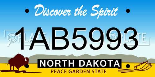 1AB5993 North Dakota License Plate